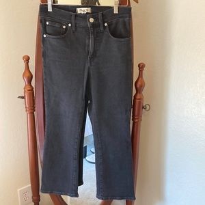 Madewell Cali Demi-Boot crop kick flare jeans in 28 petite, lunar wash